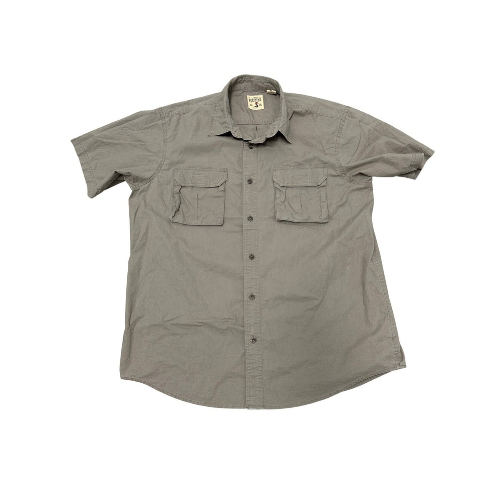 Redhead Brand Tan/Khaki Mens Button Up Shirt Front Cargo Pockets XL